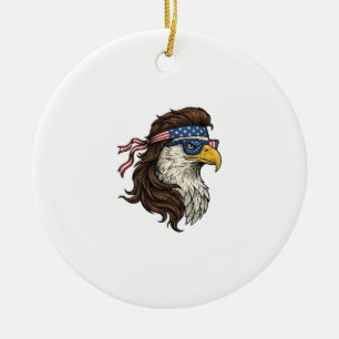 Décoration En Céramique Aigle patriotique Mullet Gravure vintage vecteur D