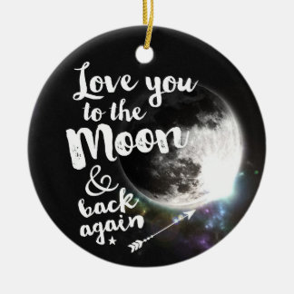 Décoration En Céramique Aimez-vous à la lune et au dos encore • Conception