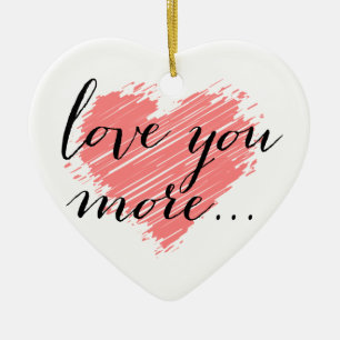 Décoration En Céramique Aimez-vous davantage… coeur rose de