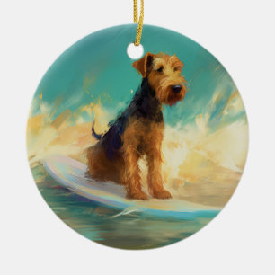 Décoration En Céramique Airedale Beach Surf Peinture