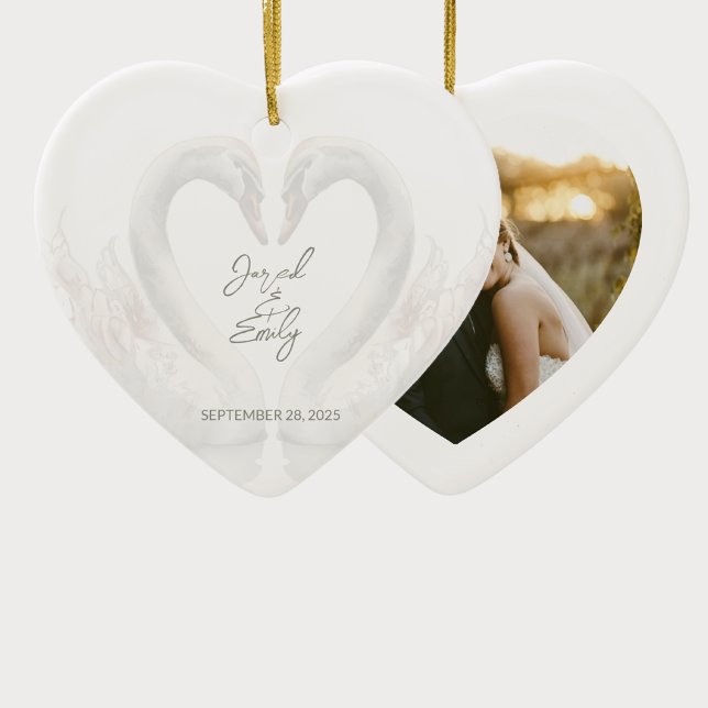 Décoration En Céramique Ajouter l'ornement de Noël photo (Add Photo Christmas Ornament (front and back))