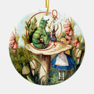Décoration En Céramique Alice et Caterpillar au pays des merveilles