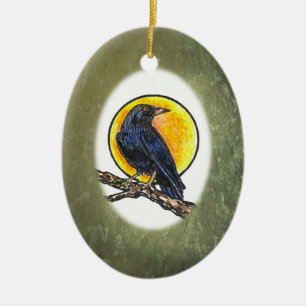 Décoration En Céramique Allée d'animaux de corbeau