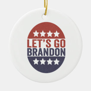 Décoration En Céramique Allons voir Brandon Funny Patriotic American Flag