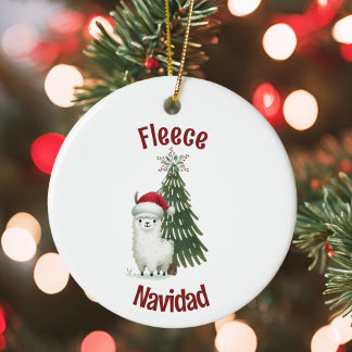 Décoration En Céramique Alpaca Fleece Navidad