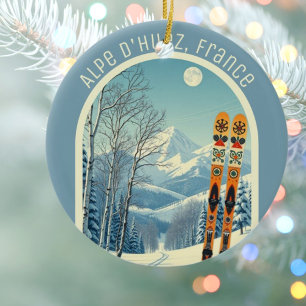 Décoration En Céramique Alpe d'Huez France souvenir de ski 