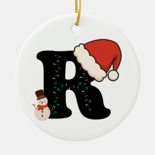 Décoration En Céramique Alphabet de Noël personnalisé R