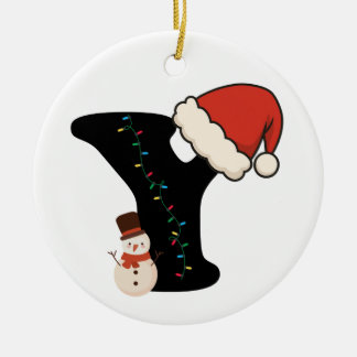 Décoration En Céramique Alphabet de Noël personnalisé Y