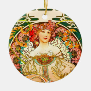 Décoration En Céramique Alphonse Mucha Art Nouveau Daydream