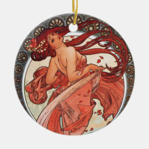 Décoration En Céramique Alphonse Mucha Dance 1898 Art Nouveau Vintage