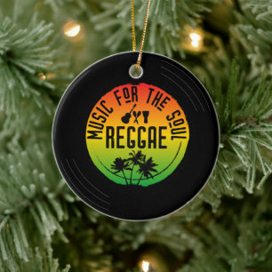 Décoration En Céramique Amateur de musique reggae Noël tropical