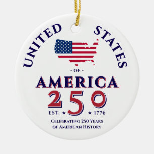 Décoration En Céramique America 250 États-Unis Patriotic Keepsaké cadeau