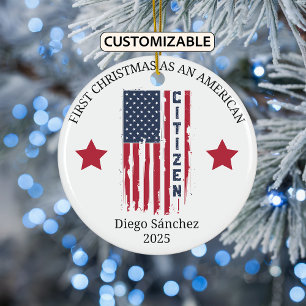Décoration En Céramique American Citizen Ornament, Citoyenneté américaine