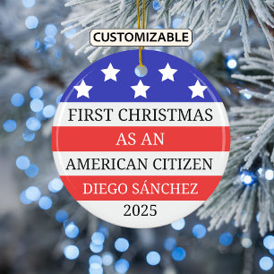 Décoration En Céramique American Citizen Ornament, Citoyenneté américaine