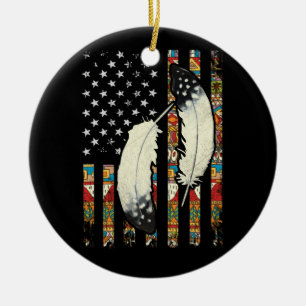 Décoration En Céramique American Flag Native Tribe