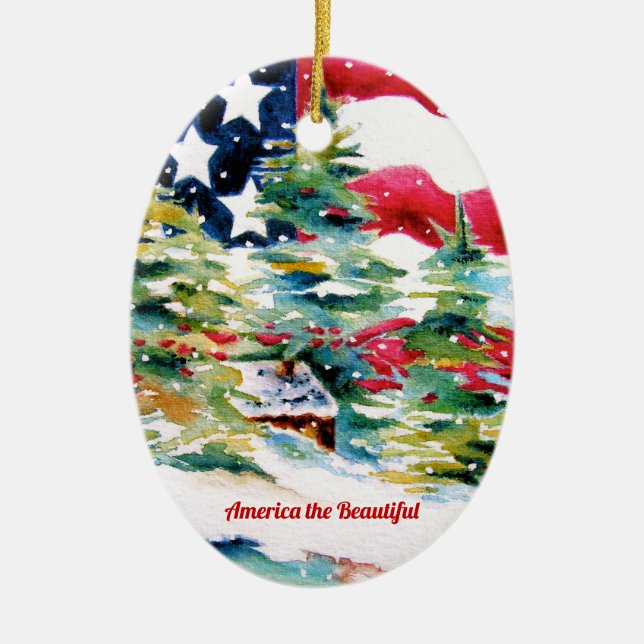Décoration En Céramique American Flag Ornament (Devant)