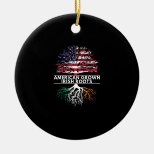 Décoration En Céramique American Grown Irish Roots Flag Irlande ST. PATRIQ
