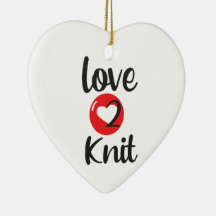 Décoration En Céramique Amour 2 Knit en céramique