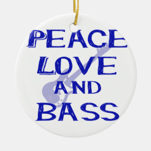 Décoration En Céramique amour de paix et guitare bleue du bernice W de