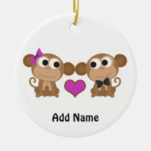 Décoration En Céramique Amour du singe mignon