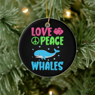 Décoration En Céramique Amour Paix Baleines mignonnes Animaux de mer Balei