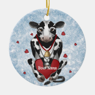 Décoration En Céramique Amoureux des vaches  