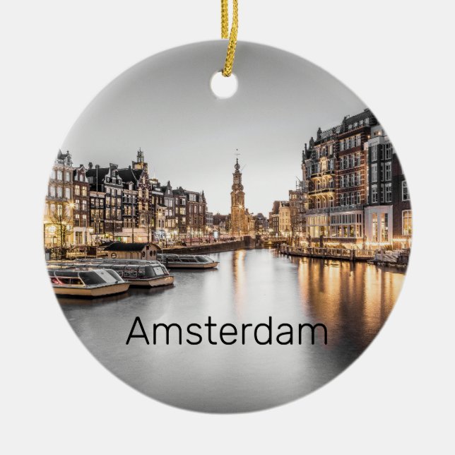 Décoration En Céramique Amsterdam Pays-Bas Holland Souvenir (Devant)