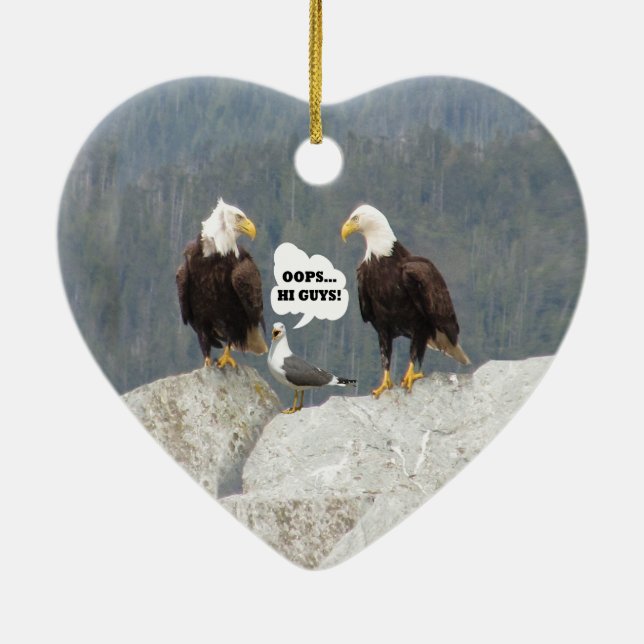 Décoration En Céramique Amusants aigles et mouettes (Dos)