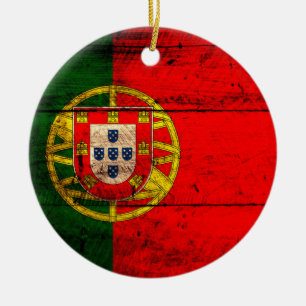 Décoration En Céramique Ancien drapeau portugais en bois