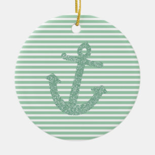 Décoration En Céramique Ancre Parties scintillant Girly Mint