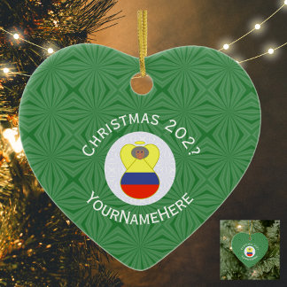 Décoration En Céramique Ange de Noël colombien Abuela Nom Année Coeur