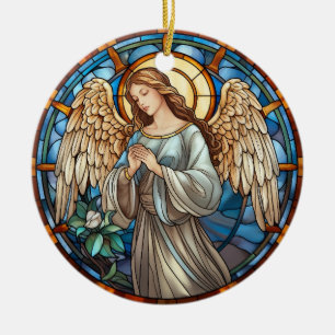 Décoration En Céramique Ange en verre de Noël
