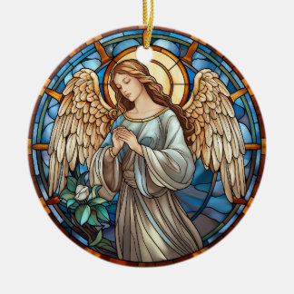 Décoration En Céramique Ange en verre de Noël