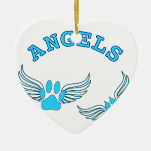 Décoration En Céramique Angel Pet Paws In Blue