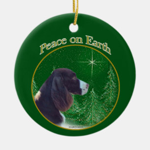 Décoration En Céramique Anglais Springer Spaniel (foie) Peace