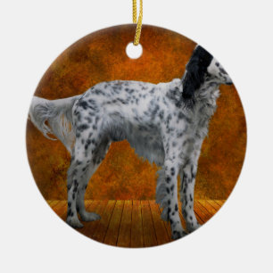 Décoration En Céramique Animal - Chien - Le Setter Anglais