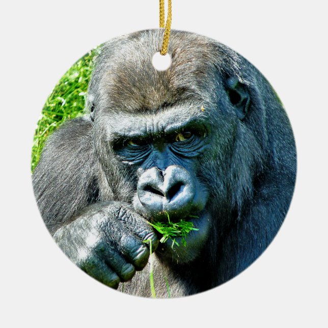 DÉCORATION EN CÉRAMIQUE ANIMAUX SAUVAGES - GORILLAS (Devant)