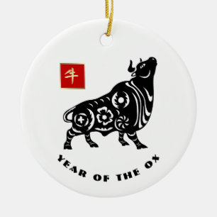 Décoration En Céramique Année chinoise du cadeau Ox
