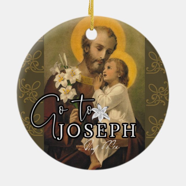 Décoration En Céramique Année de saint Joseph Jésus Pape Religieux Signatu (Dos)