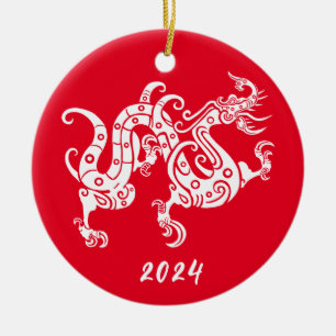 Décoration En Céramique Année du dragon Nouvel An chinois