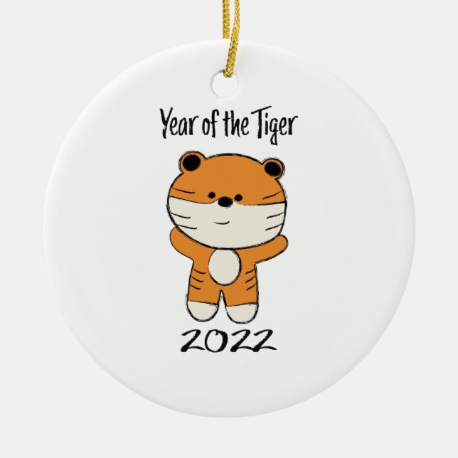 Décoration En Céramique Année du Tigre 2022 (Devant)