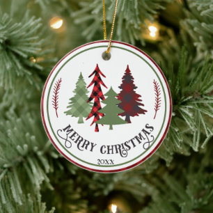 Décoration En Céramique Année personnalisée Arbres de Noël personnalisés c