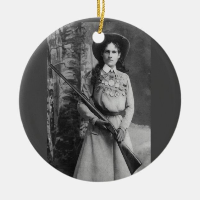 DÉCORATION EN CÉRAMIQUE ANNIE OAKLEY CHRISTMAS ORNAMENTS (Devant)