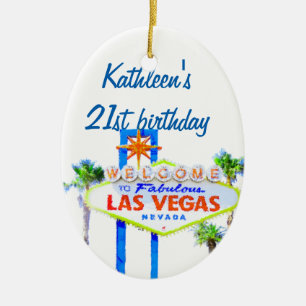 Décoration En Céramique Anniversaire 21 de Las Vegas