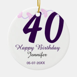 Décoration En Céramique anniversaire 40 ans ajouter nom date année épingle