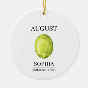 Décoration En Céramique Anniversaire personnalisé Août Péridot