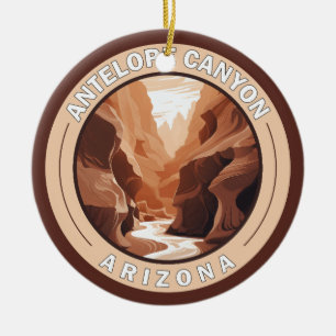 Décoration En Céramique Antelope Canyon Arizona Retro Badge