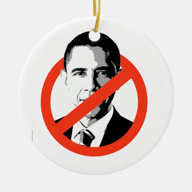 DÉCORATION EN CÉRAMIQUE ANTI-BARACK OBAMA - (Devant)