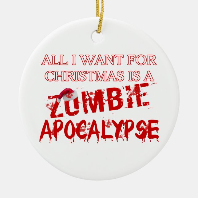 Décoration En Céramique Apocalypse de zombi de Noël (Devant)