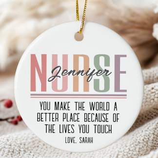 Décoration En Céramique Appréciation personnalisée des infirmières Noël